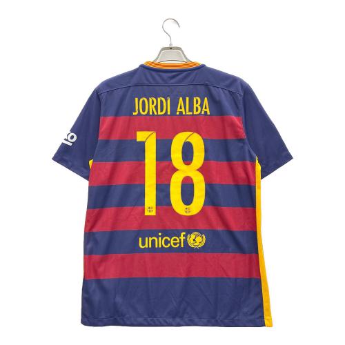 NIKE (ナイキ) FCバルセロナ 15/16ホームユニフォーム ジョルディ・アルバ ゲームシャツ メンズ SIZE L レッド×ネイビー