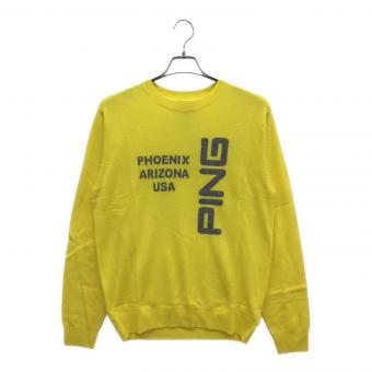 PiNG (ピン) カシミヤクルーネックニットプルオーバー ゴルフウェア(トップス) 621-3270191 メンズ SIZE L イエロー