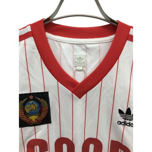 adidas (アディダス) ゲームシャツ ソビエト連邦代表 レプリカユニフォーム 1980-1990年代 アウェイ メンズ SIZE L ホワイト×レッド