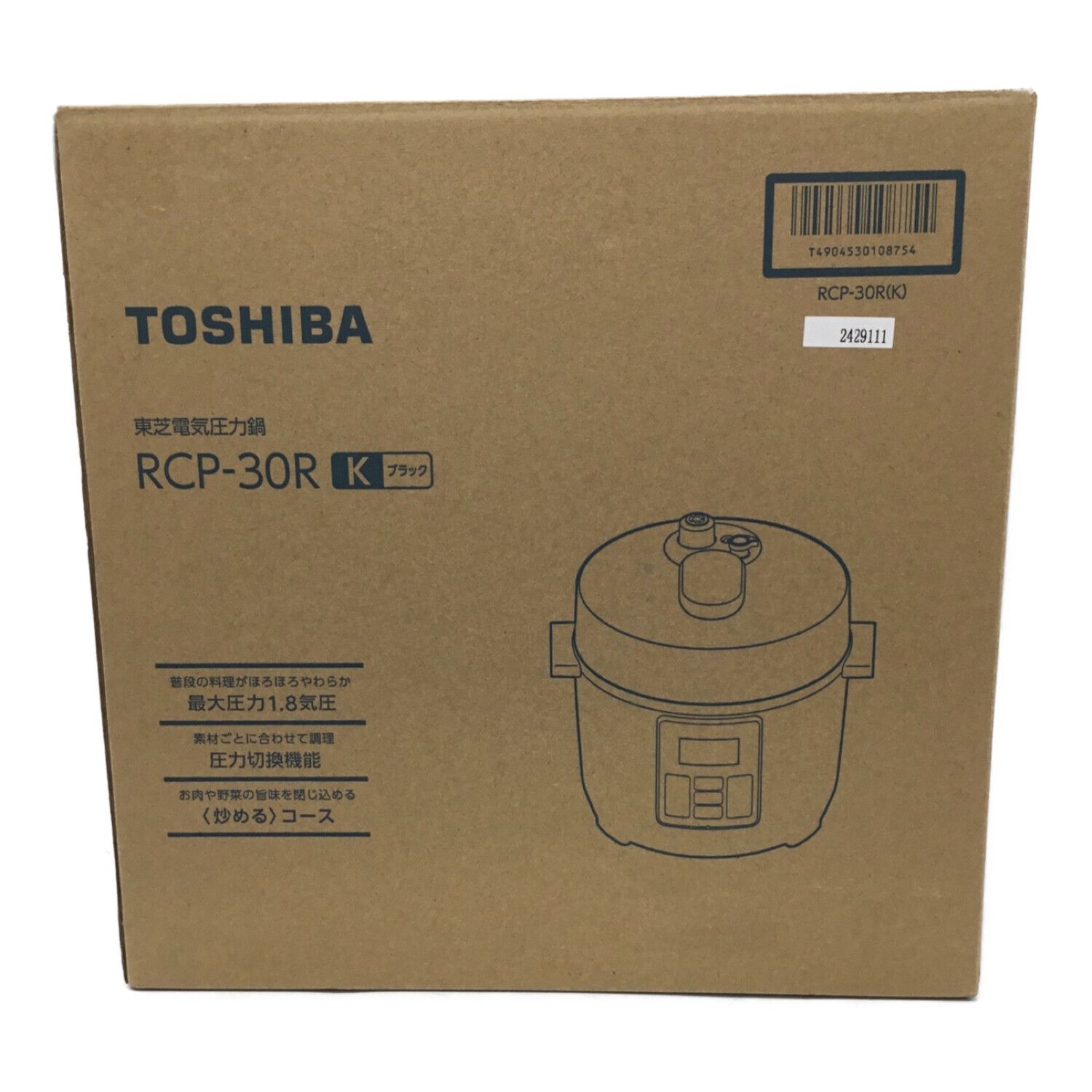 TOSHIBA (トウシバ) 電気圧力鍋 RCP-30R 2023年製｜トレファクONLINE