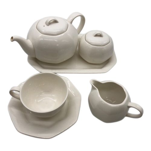 Noritake (ノリタケ) ティーセット CRAFTONE カップ&ソーサ、ポット・ミルククリーマー・シュガーポット・トレー