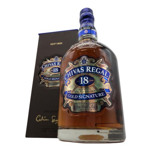 シーバスリーガル (CHIVAS REGAL) スコッチウィスキー 1000ml 箱付 GOLD SIGNATURE 18年 現行ボトル 未開封 スコットランド