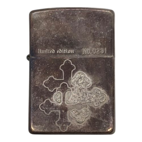 ZIPPO 限定超厚盛上げメッキ クロス柄 ロゴ入りドッグタグ付き 2000