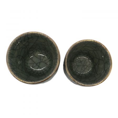 相馬焼 (ソウマヤキ) 二重焼き茶器揃え 竹鳳 急須1・湯呑2セット