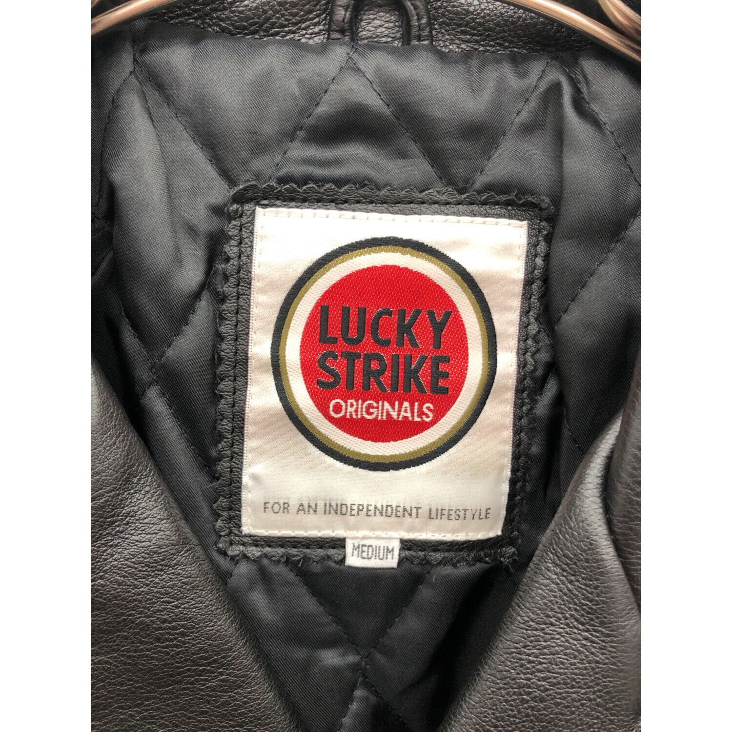 LUCKY STRIKE (ラッキーストライク) レザーライダースジャケット メンズ SIZE M ブラック｜トレファクONLINE