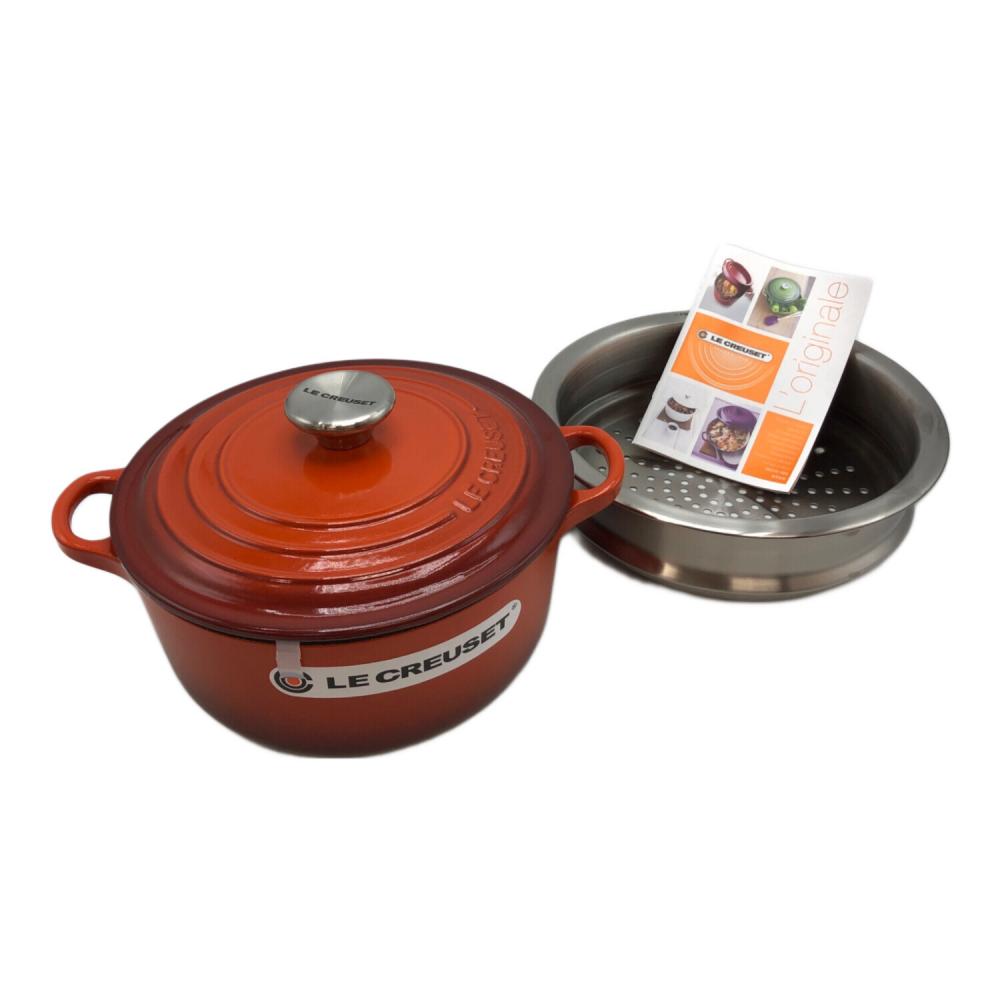 LE CREUSET 両手鍋 20cm オレンジ　新品未使用品 LE CREUSET (ルクルーゼ) 両手鍋 SIZE 20CM オレンジ 74461 ココット