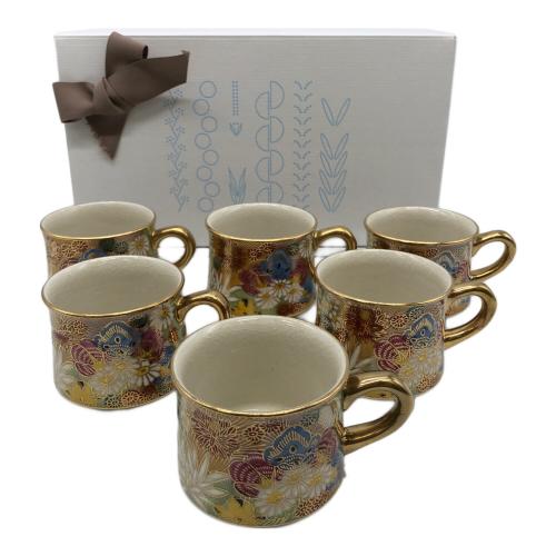 九谷焼 (クタニヤキ) 金彩花詰茶器 章山 6Pセット