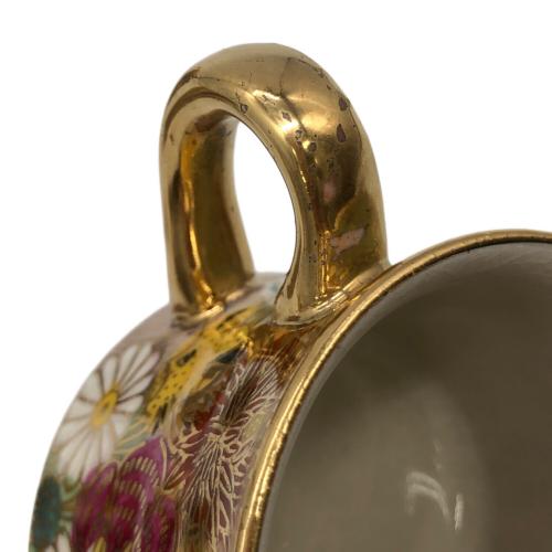 九谷焼 (クタニヤキ) 金彩花詰茶器 章山 6Pセット