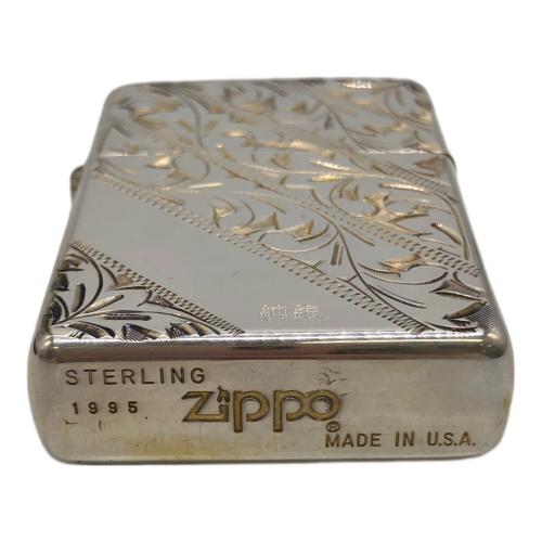 ZIPPO STERRLING 純銀 手彫り 1995