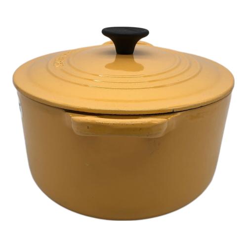 LE CREUSET (ルクルーゼ) 両手鍋 25cm イエロー
