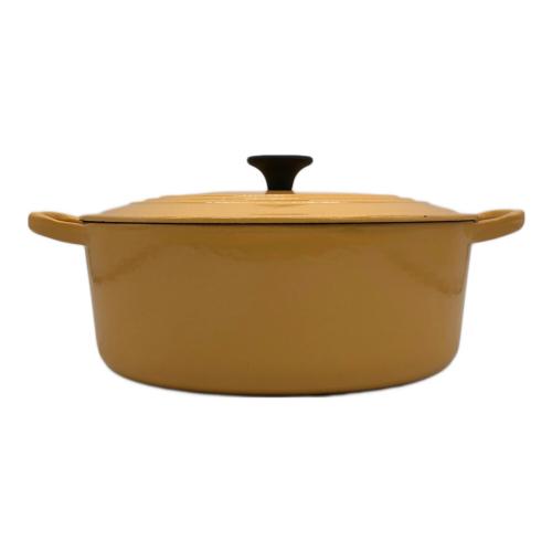 LE CREUSET (ルクルーゼ) 両手鍋 25cm イエロー