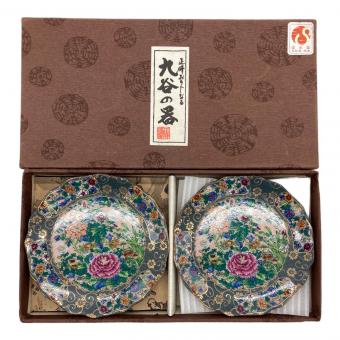 九谷焼 (クタニヤキ) 銘々皿 青粒鉄線 5Pセット