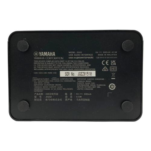 YAMAHA (ヤマハ) オーディオインターフェース ZG02｜トレファクONLINE