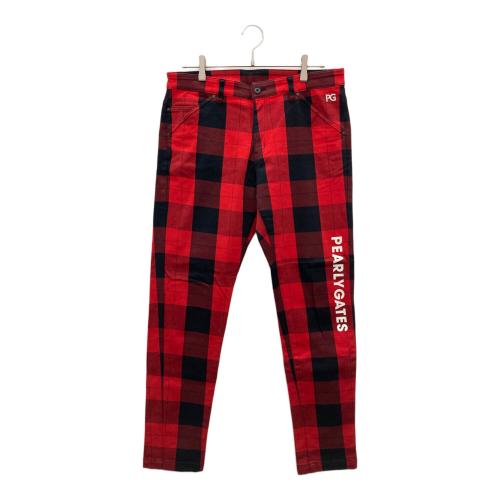 PEARLY GATES (パーリーゲイツ) ゴルフウェア(パンツ) 053-1231005 メンズ SIZE L レッド×チェック