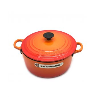 LE CREUSET (ルクルーゼ) 両手鍋 オレンジ Tradition Cocotte Ronde 22cm/3.4ℓ 2501-22