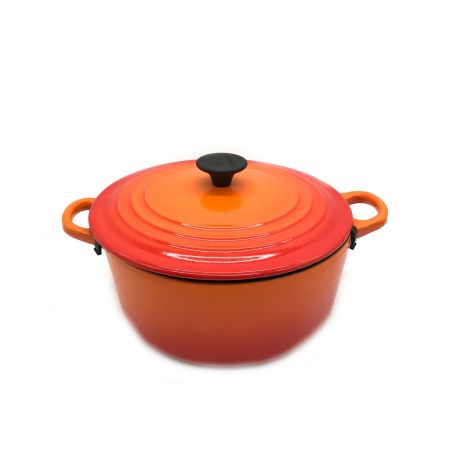 LE CREUSET (ルクルーゼ) 両手鍋 オレンジ Tradition Cocotte Ronde 22cm/3.4ℓ 2501-22