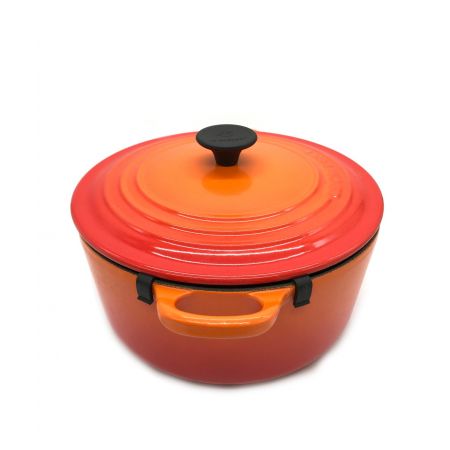 LE CREUSET (ルクルーゼ) 両手鍋 オレンジ Tradition Cocotte Ronde 22cm/3.4ℓ 2501-22