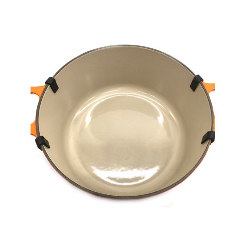 LE CREUSET (ルクルーゼ) 両手鍋 オレンジ Tradition Cocotte Ronde 22cm/3.4ℓ 2501-22