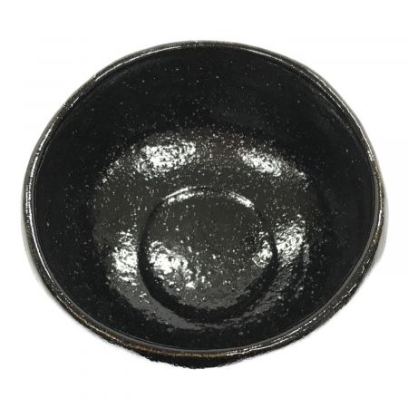 政所窯 黒茶碗 白幕くすり 永興紹道｜トレファクONLINE