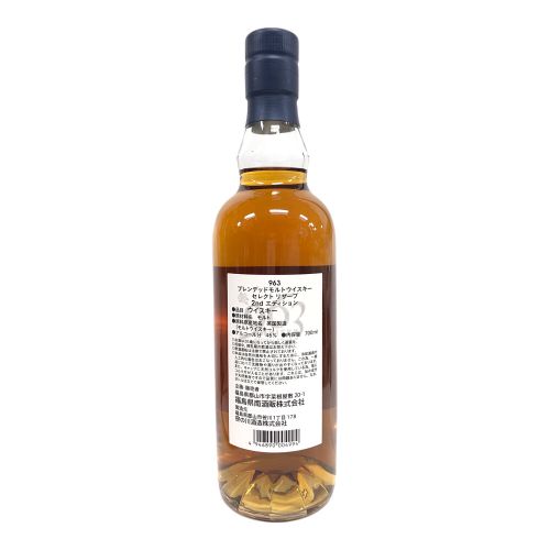 笹の川酒造(ササノカワシュゾウ) 963ウイスキー BLENDED MALT WHISKEY SELECT RESERVE 2nd EDITION