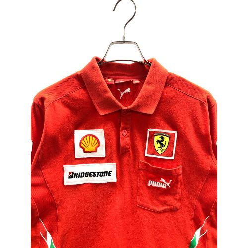 PUMA (プーマ) Ferrari(フェラーリ) レーシングポロシャツ メンズ US M レッド ヴィンテージ