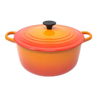 LE CREUSET (ルクルーゼ) 両手鍋 SIZE 22 オレンジ