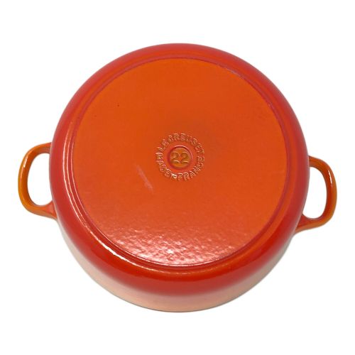 LE CREUSET (ルクルーゼ) 両手鍋 SIZE 22 オレンジ