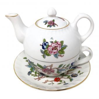 Aynsley (エインズレイ) ティーフォーワン ペンブロック カップ＆ソーサー ポット Bone china (ボーンチャイナ)