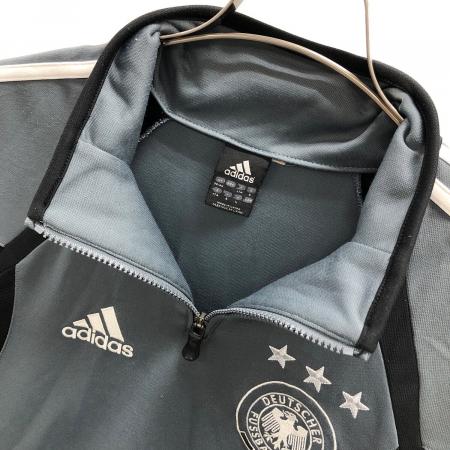 使用感少☆アディダス ドイツ代表 刺繍 エンブレム ハーフジップ フリース M adidas (アディダス) ハーフジップウェア ドイツ代表 メンズ