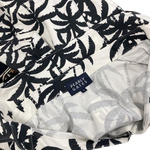 PEARLY GATES (パーリーゲイツ) ゴルフポロシャツ メンズ SIZE 6 ホワイト×ブラック 総柄 053-6160517