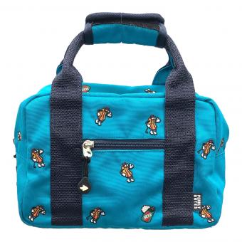 PEARLY GATES (パーリーゲイツ) ハンドバッグ ゴルフ雑貨 ブルー ホットドッグ刺繍総柄