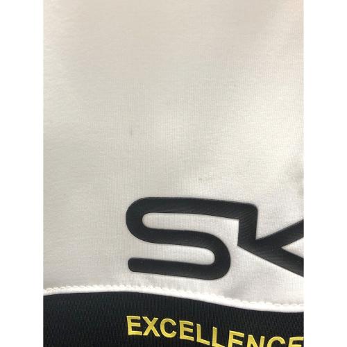 SKINS (スキンズ) ゴルフウェア ポロシャツ 184-21345-019 M ホワイト×ブラック