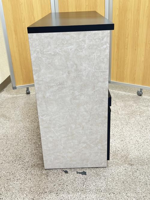 キッチンカウンター  大理石調　ライトグレー×ブラック