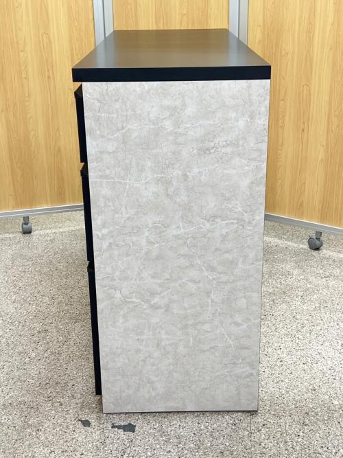 キッチンカウンター  大理石調　ライトグレー×ブラック