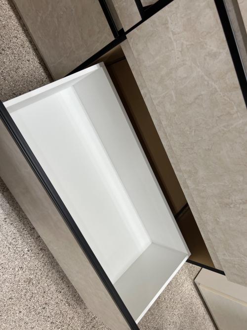 キッチンカウンター  大理石調　ライトグレー×ブラック