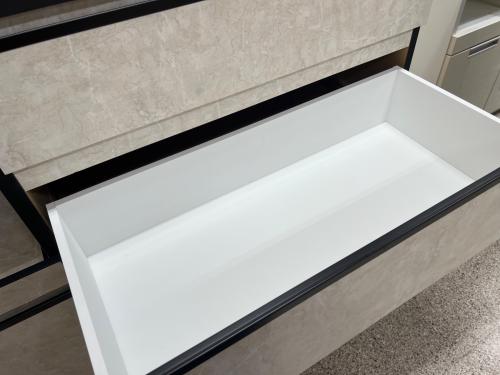 キッチンカウンター  大理石調　ライトグレー×ブラック