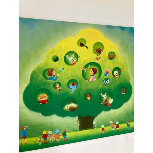 絵画 （版画/キャンバスジクレー） ノブ・サチ 58/100