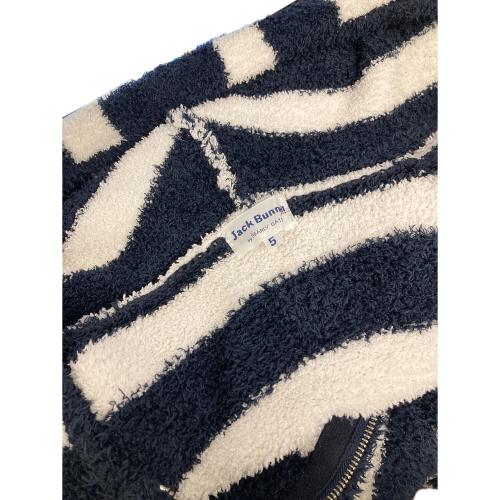 JACK BUNNY (ジャックバニー) ジップパーカー ゴルフウェア(トップス) メンズ SIZE 5 ホワイト×ネイビー ボーダー柄 262-6172320