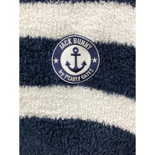 JACK BUNNY (ジャックバニー) ジップパーカー ゴルフウェア(トップス) メンズ SIZE 5 ホワイト×ネイビー ボーダー柄 262-6172320