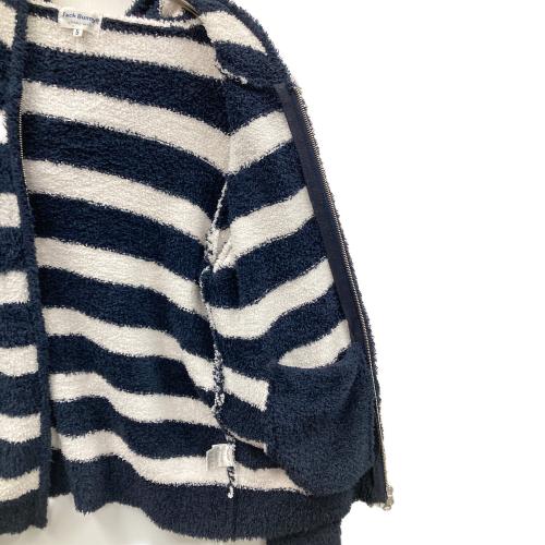 JACK BUNNY (ジャックバニー) ジップパーカー ゴルフウェア(トップス) メンズ SIZE 5 ホワイト×ネイビー ボーダー柄 262-6172320