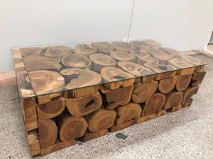 ブロックテーブル ブラウン