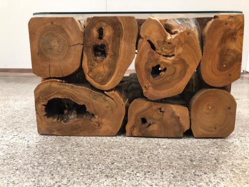 ブロックテーブル ブラウン