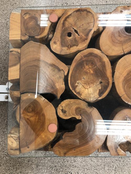 ブロックテーブル ブラウン