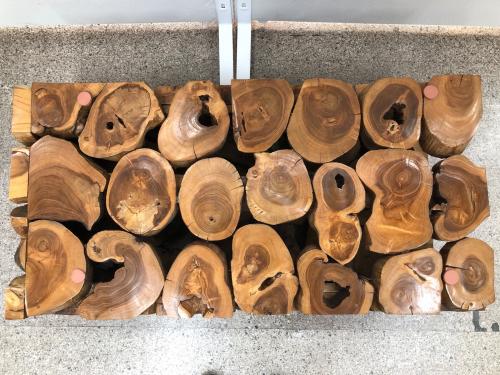 ブロックテーブル ブラウン