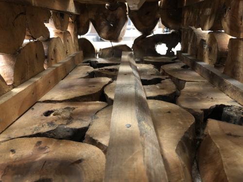 ブロックテーブル ブラウン