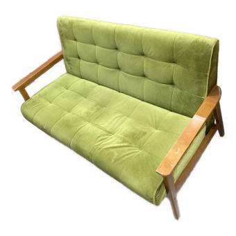 2人掛けソファー フレームキズ有 オリーブ