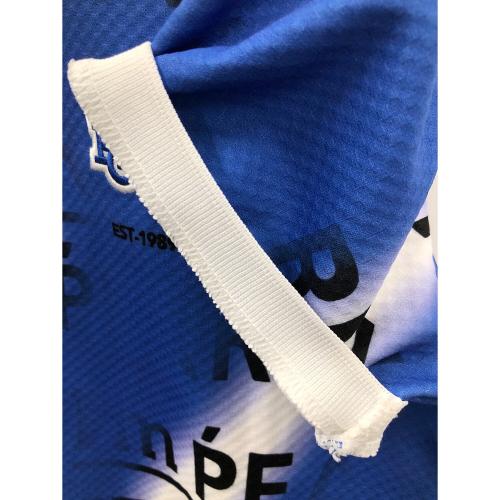 PEARLY GATES (パーリーゲイツ) ゴルフウェア(トップス) スプレー柄ポロシャツ 055-4260810 レディース SIZE 2 ブルー×ホワイト