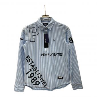 PEARLY GATES (パーリーゲイツ) ゴルフウェア(トップス) レディース SIZE M スカイブルー ストライプ