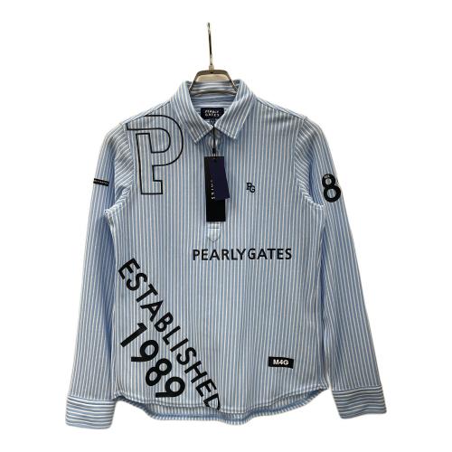 PEARLY GATES (パーリーゲイツ) ゴルフウェア(トップス) レディース SIZE M スカイブルー ストライプ