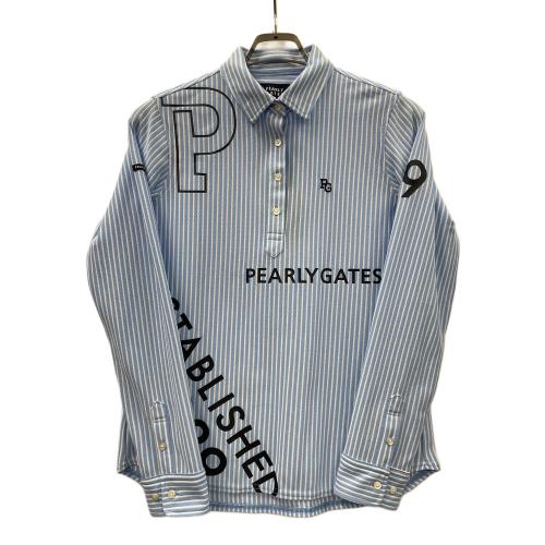 PEARLY GATES (パーリーゲイツ) ゴルフウェア(トップス) レディース SIZE M スカイブルー ストライプ